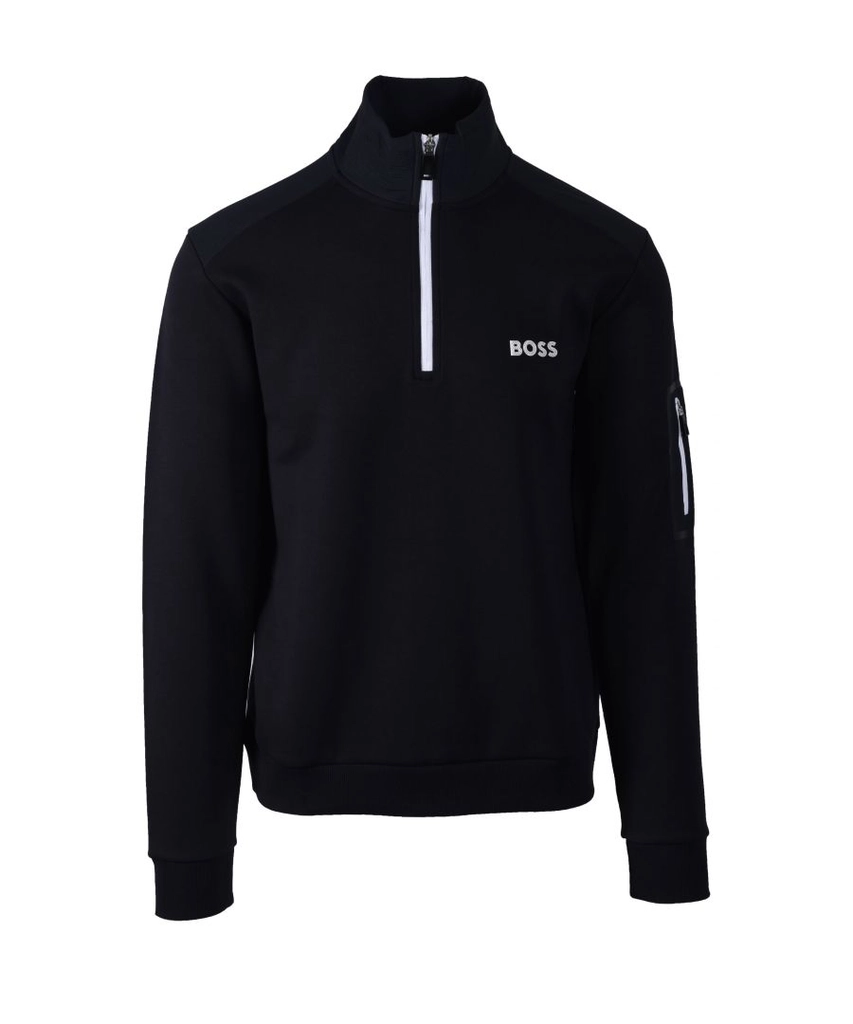 Hugo Boss Mens Sweat 1 Half Zip Dark Blue - Size Medium